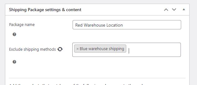 exclude shipping method from package