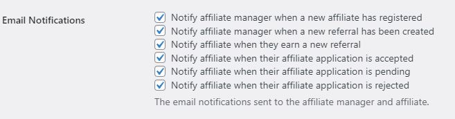 affiliatewp email notifications