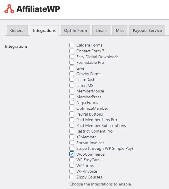 affiliatewp integrations