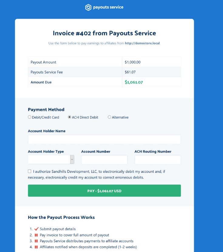 affiliatewp payouts service unpaid invoice