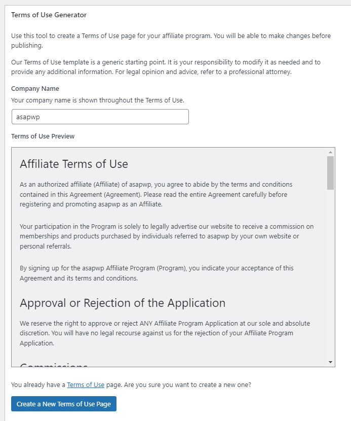 affiliatewp terms of use