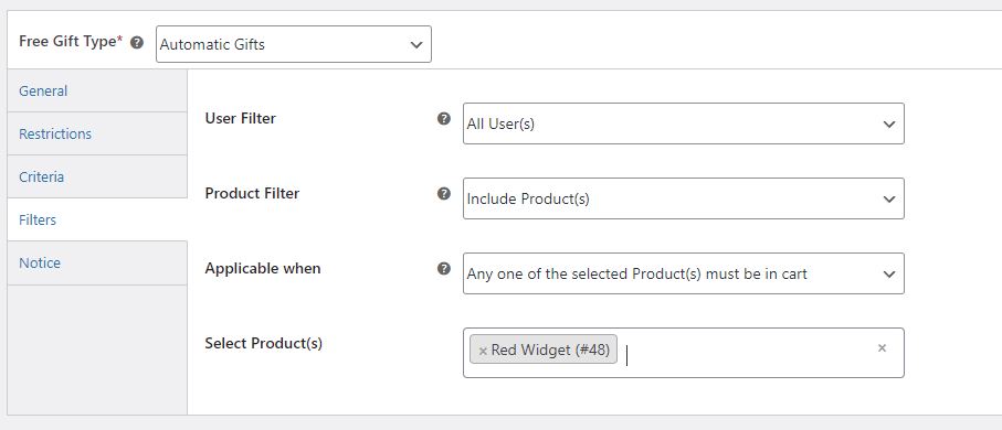 automatic free gift when selected products in cart woocommerce 2