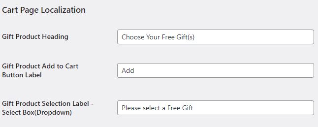 free gifts for woocommerce change heading message