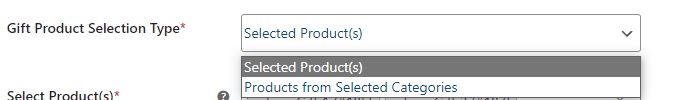 free gifts for woocommerce gift product selection type