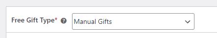 free gifts for woocommerce manual gift type