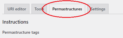 permalinks manager permastructuers settings