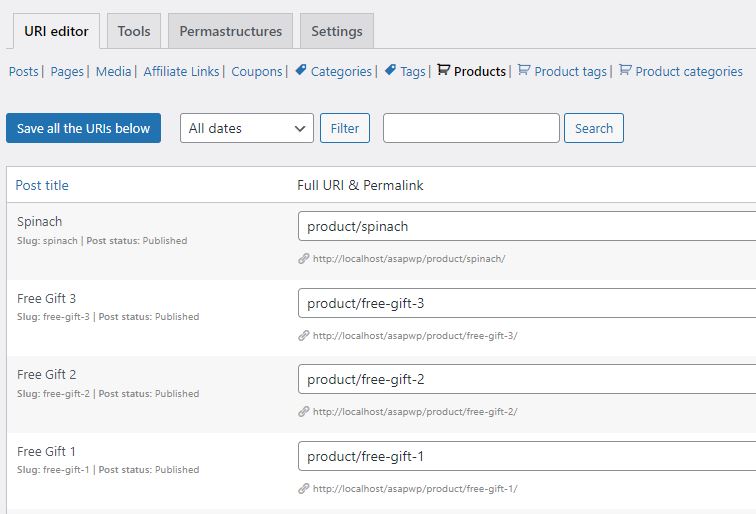 permalinks manager url editor