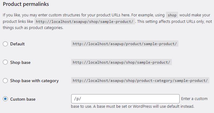 woocommerce change product permalinks