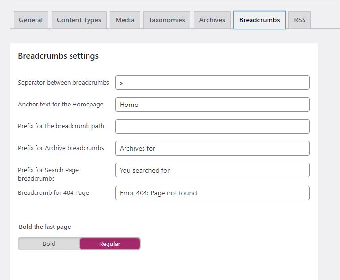 yoast breadcrumb settings