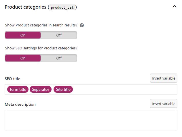 yoast search appearance taxonomies