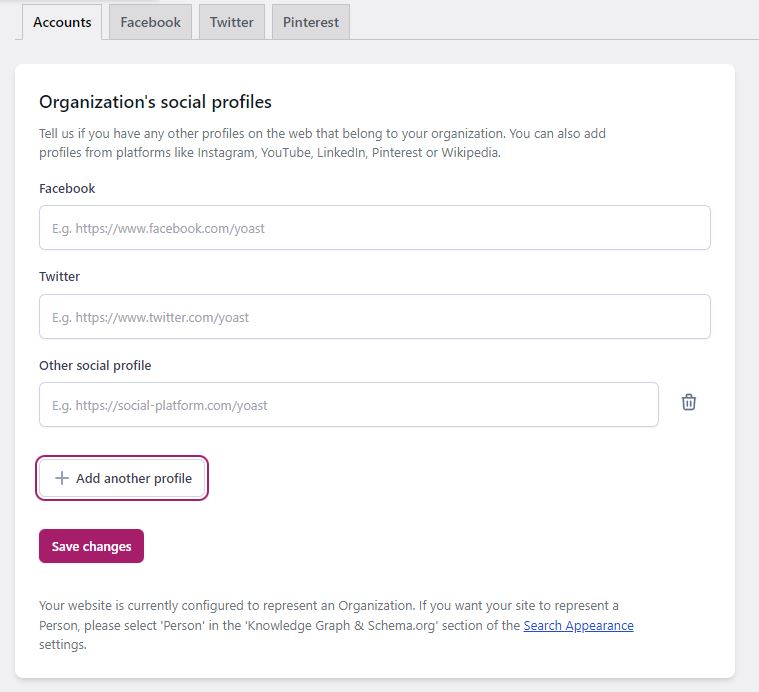 yoast social media profile adder