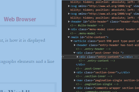 inspect element html example entry content element